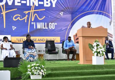 From left to right (Mrs. Dorothy Awuah, Mrs. Harriet Asare, Pr. Sydney Larmie, Prof. Dziedzorm Asafo and Prof. Martin Akotey